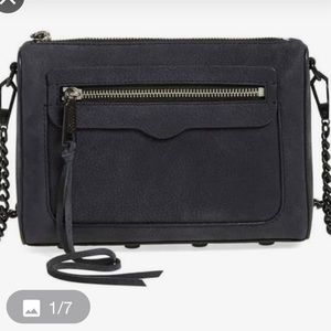 Rebecca Minkoff Avery black suede crossbody bag